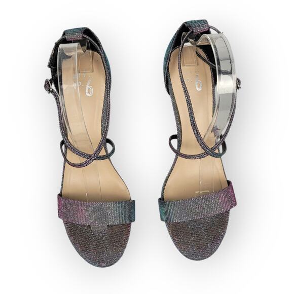 Mix No. 6 Zaydia Metallic Color Shift Strappy High Heels Size 8.5 Wedding Prom - Picture 2 of 10